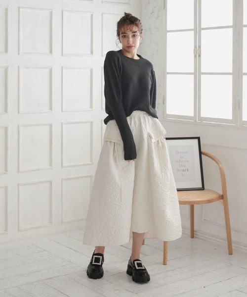 DONOBAN（ドノバン）の「マシュマロタッチパフスリーブニット（ニット/セーター・レディース・グレー/ブルー/ベージュ/ピンク/ブラック/アイボリー・F）」の14枚目の写真