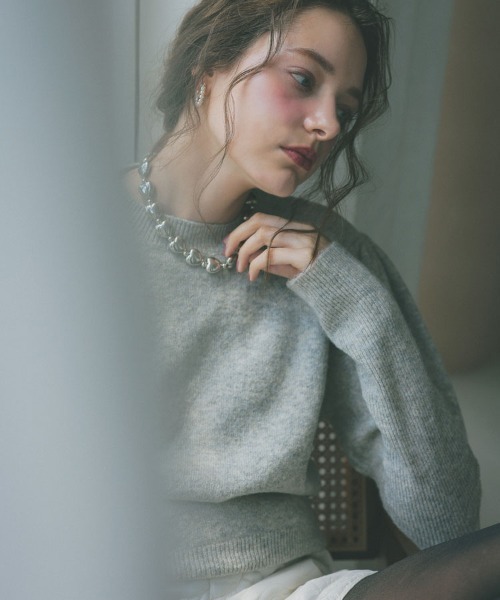 DONOBAN（ドノバン）の「マシュマロタッチパフスリーブニット（ニット/セーター・レディース・グレー/ブルー/ベージュ/ピンク/ブラック/アイボリー・F）」の19枚目の写真