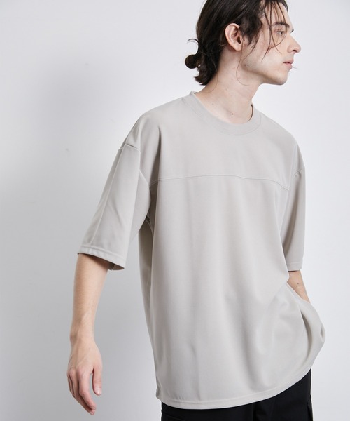JUNRED(ジュンレッド)の「【 イージーケア 】シルキーフェイスハーフスリーブTシャツ(Tシャツ/カットソー・メンズ・ベージュ系その他/ブラック/ブルー・M/L/LL)」の5枚目の写真