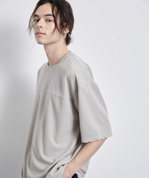 JUNRED(ジュンレッド)の「【 イージーケア 】シルキーフェイスハーフスリーブTシャツ(Tシャツ/カットソー・メンズ・ベージュ系その他/ブラック/ブルー・M/L/LL)」の15枚目の写真