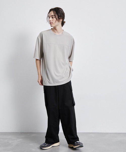 JUNRED(ジュンレッド)の「【 イージーケア 】シルキーフェイスハーフスリーブTシャツ(Tシャツ/カットソー・メンズ・ベージュ系その他/ブラック/ブルー・M/L/LL)」の11枚目の写真