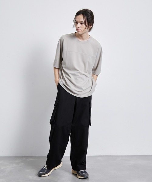 JUNRED(ジュンレッド)の「【 イージーケア 】シルキーフェイスハーフスリーブTシャツ(Tシャツ/カットソー・メンズ・ベージュ系その他/ブラック/ブルー・M/L/LL)」の10枚目の写真