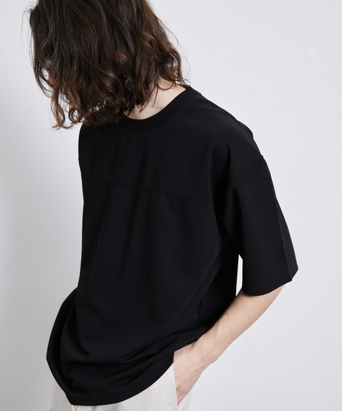 JUNRED(ジュンレッド)の「【 イージーケア 】シルキーフェイスハーフスリーブTシャツ(Tシャツ/カットソー・メンズ・ベージュ系その他/ブラック/ブルー・M/L/LL)」の9枚目の写真