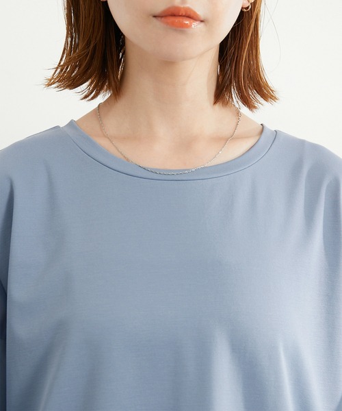 ROPE' PICNIC（ロペピクニック）の「洗える・リンクコーデ/袖シアーカットトップス（Tシャツ/カットソー・レディース・ホワイト/ブラック/グレー系その他/サックスブルー/ピンク系その他/ブルー・38）」の10枚目の写真