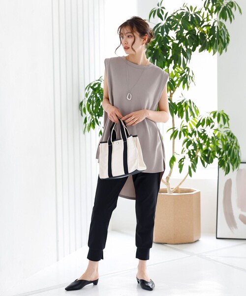 Tiaclasse(ティアクラッセ)の「【洗える】カットツイルセットアップ(2点セット)(セットアップ・レディース・ブルー/ベージュ/ブラック・L/M)」の17枚目の写真