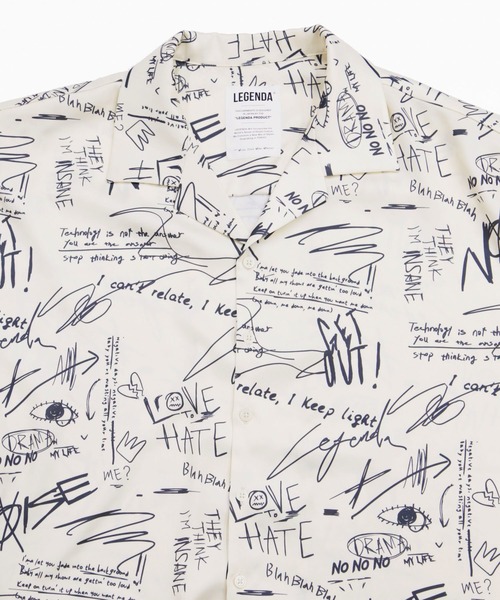 LEGENDA(レジェンダ)の「レジェンダ グラフィティ パターン S/S シャツ / LEGENDA Graffiti Pattern S/S Shirts(シャツ/ブラウス・メンズ・ブラック/オフホワイト・1/2)」の4枚目の写真