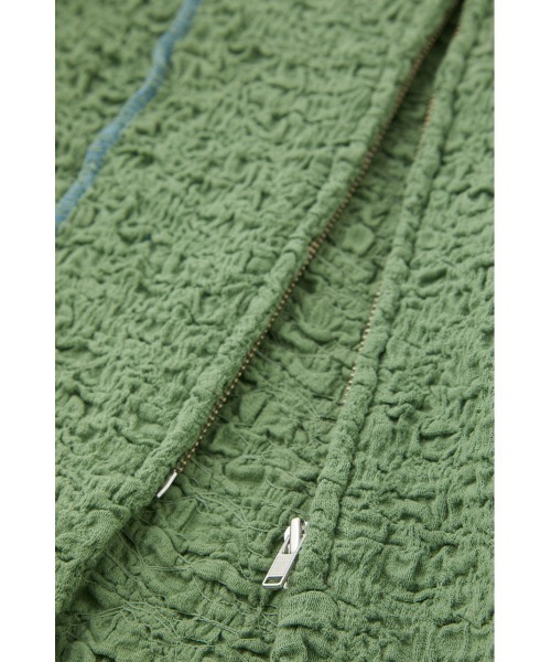 MOUSSY（マウジー）の「BICOLOR LINE ZIP ブラウス（シャツ/ブラウス・レディース・オフホワイト/ネイビー/グリーン・FREE）」の6枚目の写真