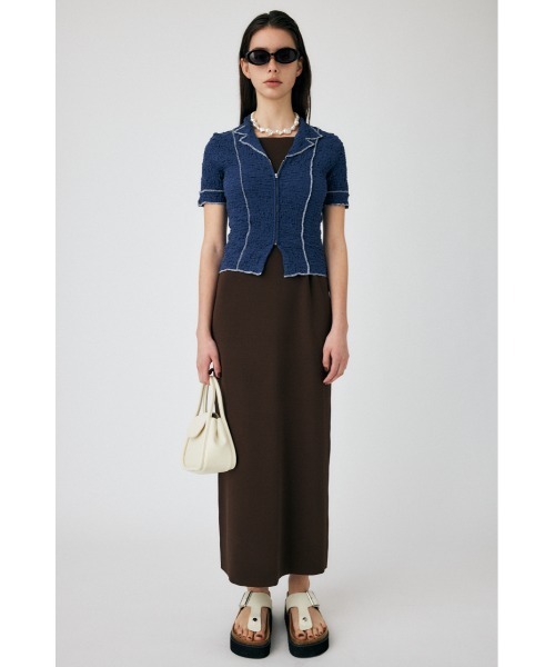 MOUSSY（マウジー）の「BICOLOR LINE ZIP ブラウス（シャツ/ブラウス・レディース・オフホワイト/ネイビー/グリーン・FREE）」の7枚目の写真