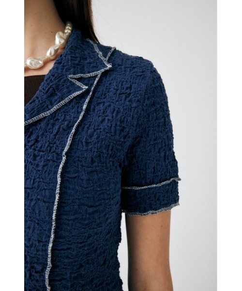 MOUSSY（マウジー）の「BICOLOR LINE ZIP ブラウス（シャツ/ブラウス・レディース・オフホワイト/ネイビー/グリーン・FREE）」の12枚目の写真