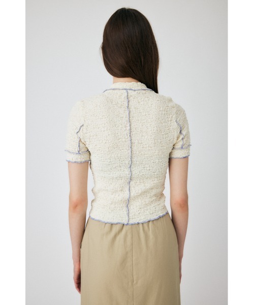 MOUSSY（マウジー）の「BICOLOR LINE ZIP ブラウス（シャツ/ブラウス・レディース・オフホワイト/ネイビー/グリーン・FREE）」の18枚目の写真