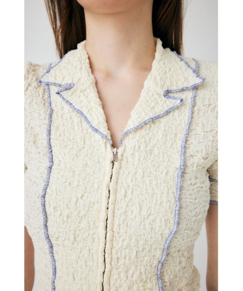 MOUSSY（マウジー）の「BICOLOR LINE ZIP ブラウス（シャツ/ブラウス・レディース・オフホワイト/ネイビー/グリーン・FREE）」の19枚目の写真