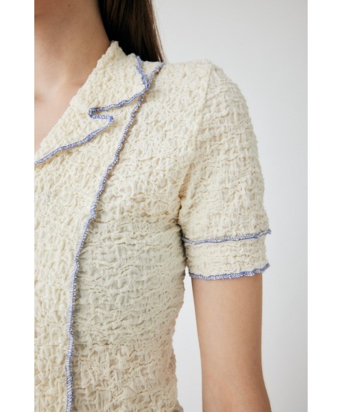 MOUSSY（マウジー）の「BICOLOR LINE ZIP ブラウス（シャツ/ブラウス・レディース・オフホワイト/ネイビー/グリーン・FREE）」の20枚目の写真