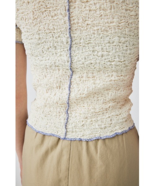 MOUSSY（マウジー）の「BICOLOR LINE ZIP ブラウス（シャツ/ブラウス・レディース・オフホワイト/ネイビー/グリーン・FREE）」の22枚目の写真