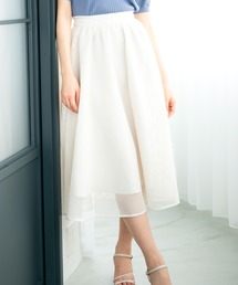 Misch Masch ホワイト ロングスカート MISCH MASCH スカート 2025春夏新作 フラワーチュールスカート