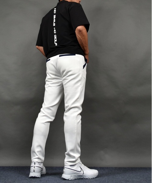 COMON GOLF（コモンゴルフ）の「ストレッチ ポンチ ジャージ素材 ポケット ラインゴルフウェア テーパード ゴルフパンツ（スウェットパンツ・メンズ・杢グレー/ネイビー/ブラック/グレー系2/グレー系3/ホワイト・M/L/XXL/XL/XXXL）」の16枚目の写真