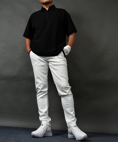 COMON GOLF（コモンゴルフ）の「ストレッチ ポンチ ジャージ素材 ポケット ラインゴルフウェア テーパード ゴルフパンツ（スウェットパンツ・メンズ・杢グレー/ネイビー/ブラック/グレー系2/グレー系3/ホワイト・M/L/XXL/XL/XXXL）」の9枚目の写真
