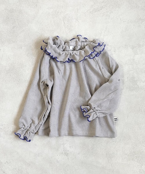 HOGAN RANCH WEAR(ホーガンランチウエア)の「パイルダブルフリルカットソー(80~150cm)(Tシャツ/カットソー・キッズ・ピンク/イエロー/ライトブルー/グレー・120/80/110/130/100/140/90/150)」の1枚目の写真
