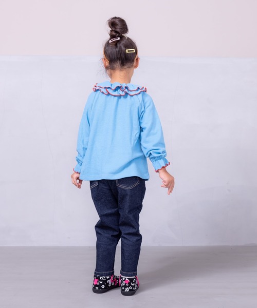 HOGAN RANCH WEAR(ホーガンランチウエア)の「パイルダブルフリルカットソー(80~150cm)(Tシャツ/カットソー・キッズ・ピンク/イエロー/ライトブルー/グレー・120/80/110/130/100/140/90/150)」の6枚目の写真
