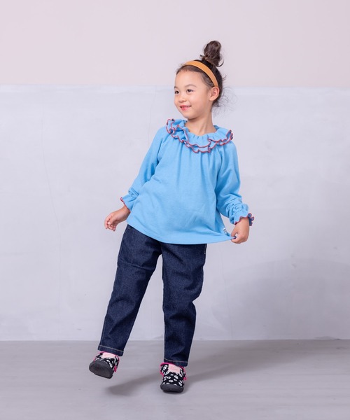 HOGAN RANCH WEAR(ホーガンランチウエア)の「パイルダブルフリルカットソー(80~150cm)(Tシャツ/カットソー・キッズ・ピンク/イエロー/ライトブルー/グレー・120/80/110/130/100/140/90/150)」の5枚目の写真