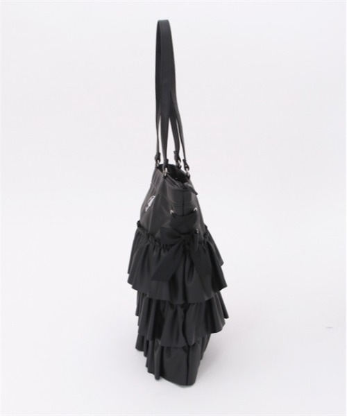 axes femme POETIQUE(アクシーズファムポエティック)の「合皮フリルトートバッグ(トートバッグ・レディース・ホワイト/ブラック・FREE)」の6枚目の写真
