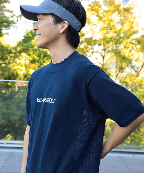 スウェット 〈MEN〉BEAMS GOLF ORANGE LABEL / 半袖 モックネック ニット