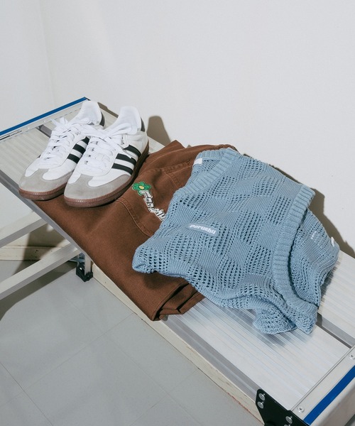 Perushu（ペルーシュ）の「メッシュチェックニットベスト（ベスト・メンズ・ブルーグリーン/ブラック/ボルドー・LARGE/MEDIUM）」の10枚目の写真