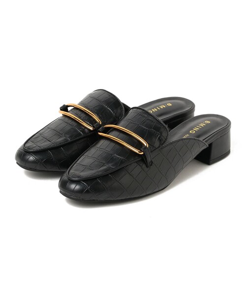 B:MING by BEAMS（ビーミングバイビームス）の「B:MING by BEAMS / 型押し ローファー ミュール（ローファー・レディース・ブラック/ブラウン・23.5/22.5/24.5）」の3枚目の写真