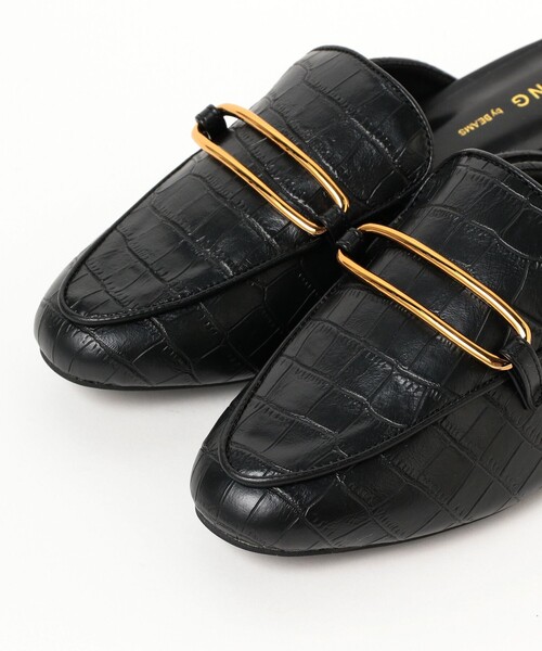 B:MING by BEAMS（ビーミングバイビームス）の「B:MING by BEAMS / 型押し ローファー ミュール（ローファー・レディース・ブラック/ブラウン・23.5/22.5/24.5）」の4枚目の写真