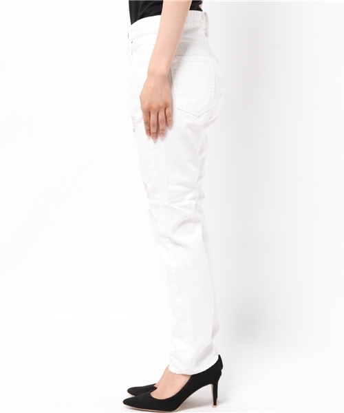 HYSTERIC GLAMOUR（ヒステリックグラマー）の「CLASH加工デニム COOL BOYS PT（デニムパンツ・レディース・ブラック/ホワイト・SMALL/XX-SMALL/X-SMALL/MEDIUM）」の4枚目の写真