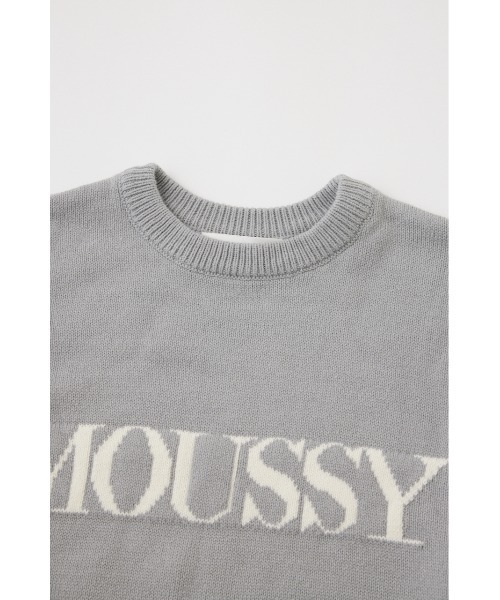 MOUSSY(マウジー)の「MOUSSY LOGO KNIT / マウジーロゴニット(ニット/セーター・レディース・オフホワイト/グレー/ベージュ/ブラック・FREE)」の6枚目の写真