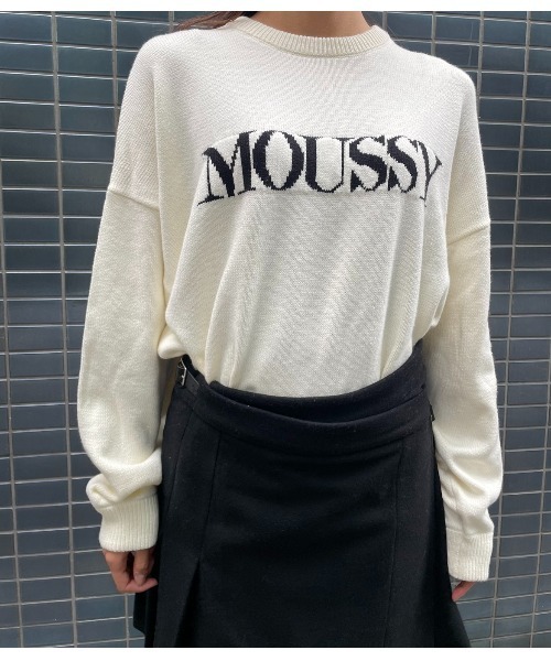 MOUSSY ロゴ入りクリームセーター 長袖 ZARA 韓国 MOUSSY ロゴ入りクリームセーター 長袖 ZARA 韓国 MOUSSY ロゴ
