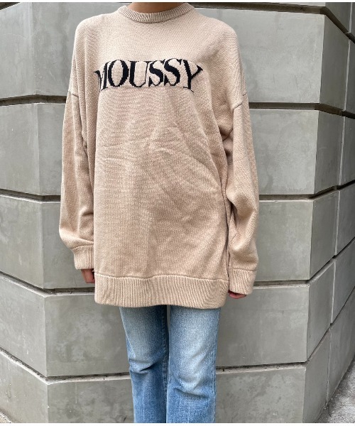 MOUSSY(マウジー)の「MOUSSY LOGO KNIT / マウジーロゴニット(ニット/セーター・レディース・オフホワイト/グレー/ベージュ/ブラック・FREE)」の14枚目の写真