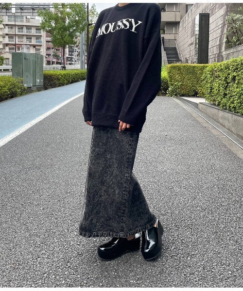 MOUSSY(マウジー)の「MOUSSY LOGO KNIT / マウジーロゴニット(ニット/セーター・レディース・オフホワイト/グレー/ベージュ/ブラック・FREE)」の18枚目の写真
