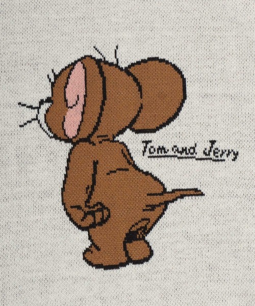 Tom&Jerry(トムアンドジェリー)の「Tom&Jerry/トムとジェリー オーバーサイズ キャラクターイラスト ジャガード刺繍ニット レディース メンズ(ニット/セーター・レディース・ネイビー/オフホワイト・M/L/LL)」の9枚目の写真