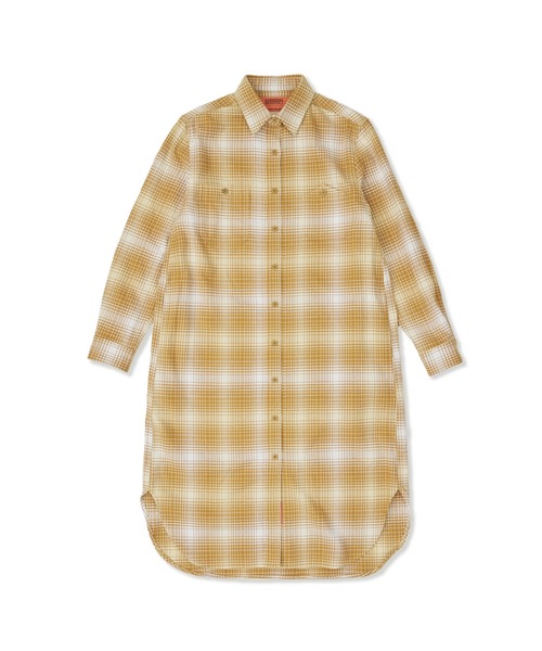 UNIVERSAL OVERALL(ユニバーサルオーバーオール)の「SHIRT OP/シャツワンピース/ワンピース(シャツワンピース・レディース・イエロー/ブルー/カーキ・F)」の3枚目の写真