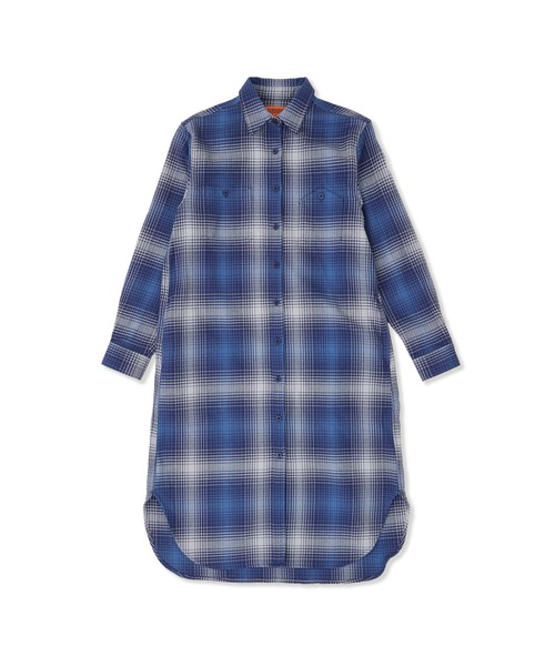UNIVERSAL OVERALL(ユニバーサルオーバーオール)の「SHIRT OP/シャツワンピース/ワンピース(シャツワンピース・レディース・イエロー/ブルー/カーキ・F)」の1枚目の写真