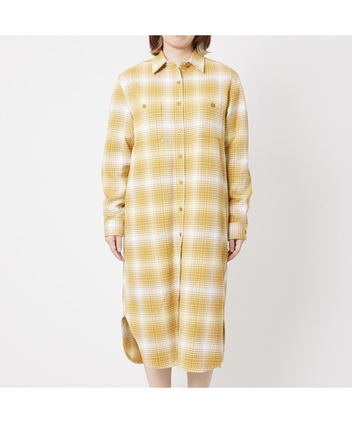 UNIVERSAL OVERALL(ユニバーサルオーバーオール)の「SHIRT OP/シャツワンピース/ワンピース(シャツワンピース・レディース・イエロー/ブルー/カーキ・F)」の5枚目の写真