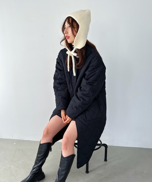 un+frame（アンフレーム）の「shaggy flight knit cap／シャギーフライトニットキャップ/ビーニー（ニットキャップ/ビーニー・レディース・ホワイト/ベージュ・FREE）」の3枚目の写真