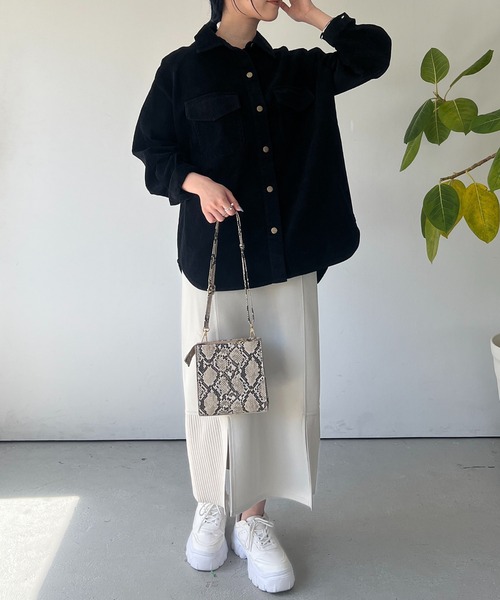 un dix cors（アンディコール）の「軽量ボンディングナロースカート（スカート・レディース・ブラック/オレンジ/グレイッシュベージュ/アイボリー・FREE）」の15枚目の写真