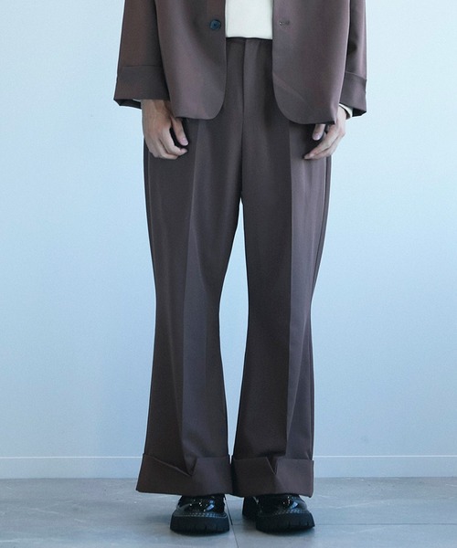 aimoha（アイモハ）の「aimoha menフォールド裾パンツ【セットアップ対応】（その他パンツ・メンズ・チョコ/グレー/ブラック/ベージュ・M/L/XL）」の4枚目の写真