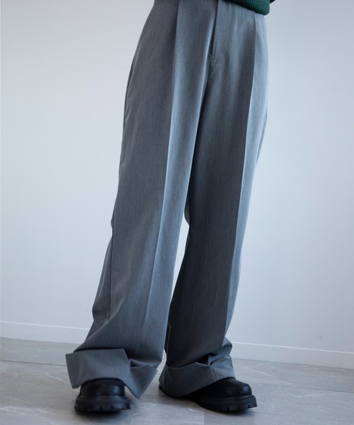 aimoha（アイモハ）の「aimoha menフォールド裾パンツ【セットアップ対応】（その他パンツ・メンズ・チョコ/グレー/ブラック/ベージュ・M/L/XL）」の3枚目の写真