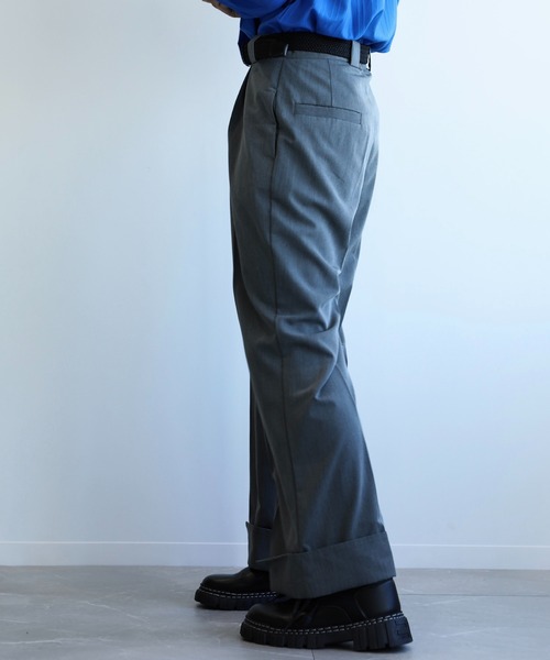 aimoha（アイモハ）の「aimoha menフォールド裾パンツ【セットアップ対応】（その他パンツ・メンズ・チョコ/グレー/ブラック/ベージュ・M/L/XL）」の5枚目の写真