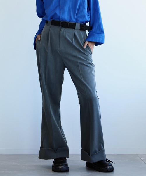 aimoha（アイモハ）の「aimoha menフォールド裾パンツ【セットアップ対応】（その他パンツ・メンズ・チョコ/グレー/ブラック/ベージュ・M/L/XL）」の6枚目の写真