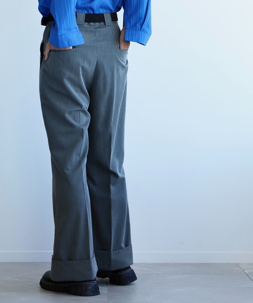 aimoha（アイモハ）の「aimoha menフォールド裾パンツ【セットアップ対応】（その他パンツ・メンズ・チョコ/グレー/ブラック/ベージュ・M/L/XL）」の7枚目の写真