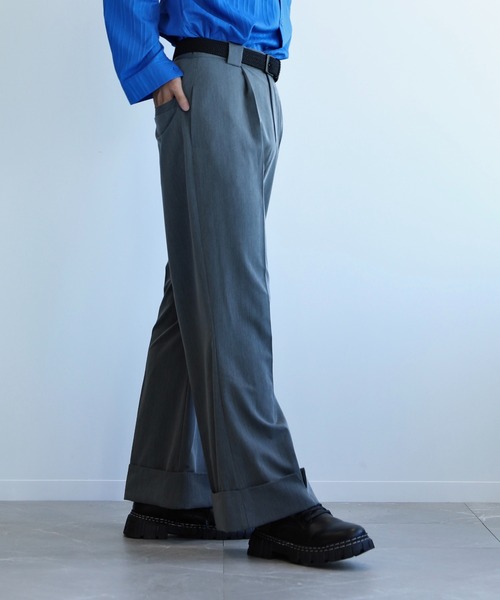 aimoha（アイモハ）の「aimoha menフォールド裾パンツ【セットアップ対応】（その他パンツ・メンズ・チョコ/グレー/ブラック/ベージュ・M/L/XL）」の8枚目の写真