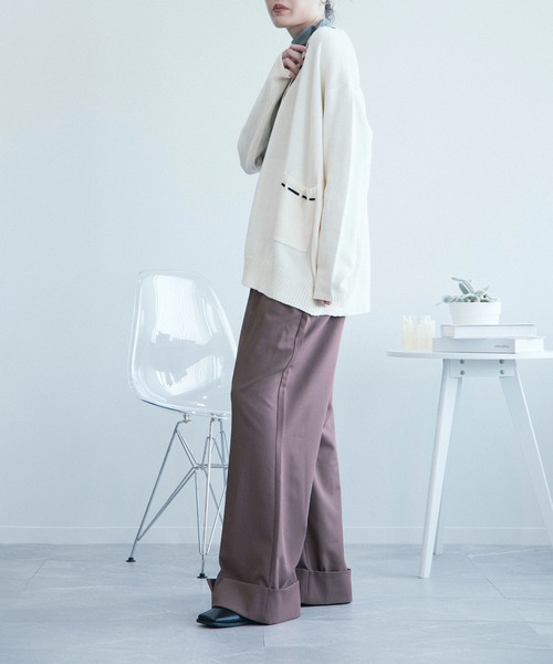 aimoha（アイモハ）の「aimoha menフォールド裾パンツ【セットアップ対応】（その他パンツ・メンズ・チョコ/グレー/ブラック/ベージュ・M/L/XL）」の12枚目の写真