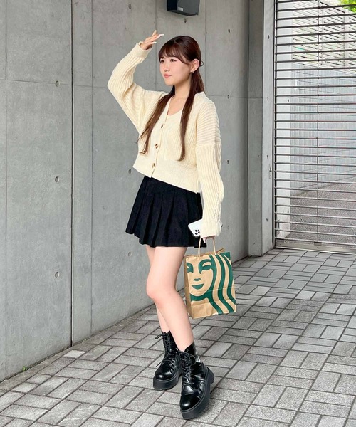 frunco(フランコ)の「インナー付きVネックニットカーディガン(カーディガン/ボレロ・レディース・ピンク/ブラック/ホワイト・FREE)」の16枚目の写真