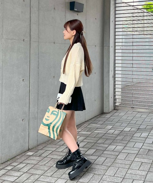 frunco(フランコ)の「インナー付きVネックニットカーディガン(カーディガン/ボレロ・レディース・ピンク/ブラック/ホワイト・FREE)」の18枚目の写真