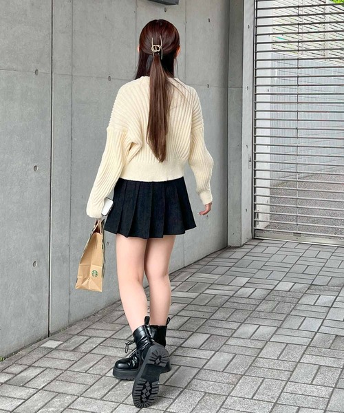 frunco(フランコ)の「インナー付きVネックニットカーディガン(カーディガン/ボレロ・レディース・ピンク/ブラック/ホワイト・FREE)」の19枚目の写真