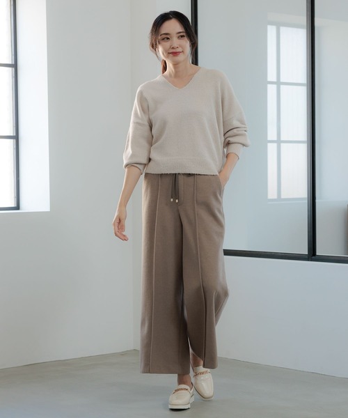 Elura(エルーラ)の「ウールライクワイドパンツ(その他パンツ・レディース・グリーン/ライトグレー/ブラウン系その他/ブラック系その他/チャコールグレー/ホワイト・LARGE/MEDIUM/X-LARGE/SMALL)」の7枚目の写真